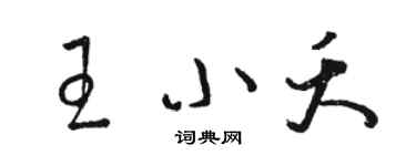 駱恆光王小夭草書個性簽名怎么寫