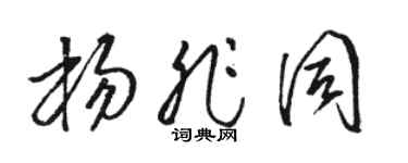 駱恆光楊非同草書個性簽名怎么寫