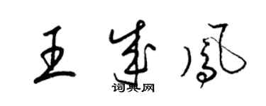 梁錦英王成鳳草書個性簽名怎么寫