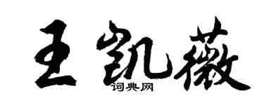 胡問遂王凱薇行書個性簽名怎么寫