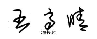 朱錫榮王高晴草書個性簽名怎么寫
