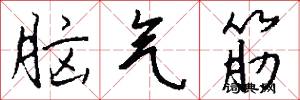 腦氣筋怎么寫好看