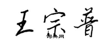 王正良王宗普行書個性簽名怎么寫