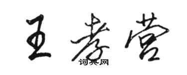 駱恆光王孝營行書個性簽名怎么寫