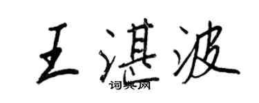 王正良王湛波行書個性簽名怎么寫