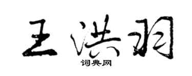 曾慶福王洪羽行書個性簽名怎么寫