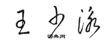 駱恆光王少泳草書個性簽名怎么寫