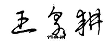 曾慶福王泉耕草書個性簽名怎么寫