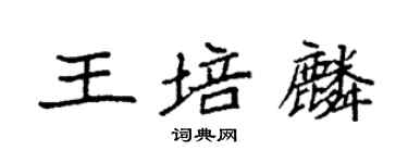 袁強王培麟楷書個性簽名怎么寫