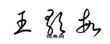 梁錦英王歌敏草書個性簽名怎么寫