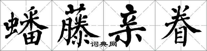 翁闓運蟠藤親眷楷書怎么寫