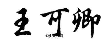 胡問遂王可卿行書個性簽名怎么寫