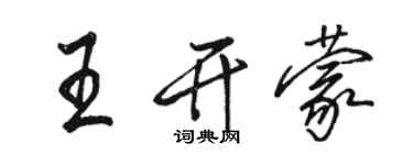 駱恆光王開蒙行書個性簽名怎么寫