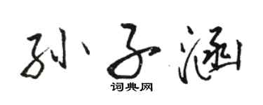 駱恆光孫子涵行書個性簽名怎么寫