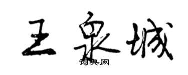 曾慶福王泉城行書個性簽名怎么寫