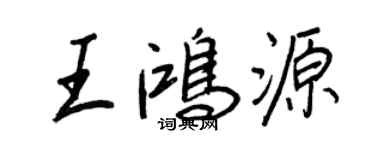 王正良王鴻源行書個性簽名怎么寫