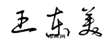 曾慶福王東美草書個性簽名怎么寫