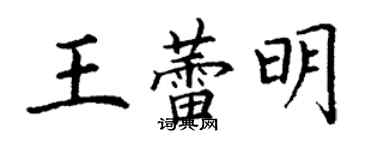 丁謙王蕾明楷書個性簽名怎么寫
