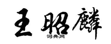 胡問遂王昭麟行書個性簽名怎么寫