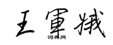王正良王軍娥行書個性簽名怎么寫