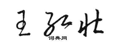 駱恆光王紅壯草書個性簽名怎么寫