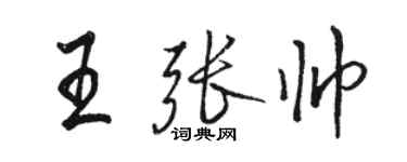 駱恆光王張帥行書個性簽名怎么寫