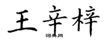 丁謙王辛梓楷書個性簽名怎么寫