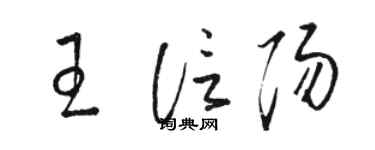 駱恆光王信陽草書個性簽名怎么寫