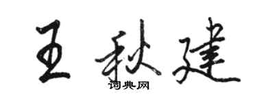 駱恆光王秋建行書個性簽名怎么寫