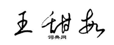 梁錦英王甜敏草書個性簽名怎么寫