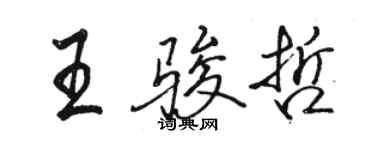 駱恆光王駿哲行書個性簽名怎么寫