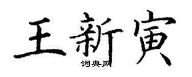 丁謙王新寅楷書個性簽名怎么寫