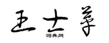 曾慶福王士苹草書個性簽名怎么寫