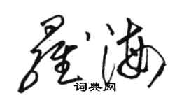 駱恆光羅海草書個性簽名怎么寫