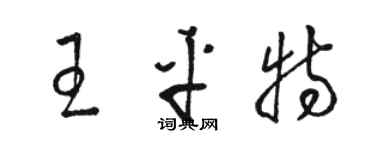 駱恆光王平特草書個性簽名怎么寫