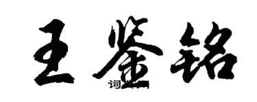 胡問遂王鑑銘行書個性簽名怎么寫