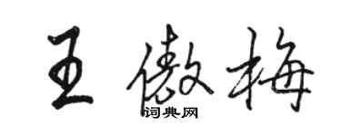 駱恆光王傲梅行書個性簽名怎么寫