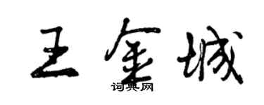 曾慶福王金城行書個性簽名怎么寫