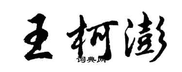 胡問遂王柯澎行書個性簽名怎么寫