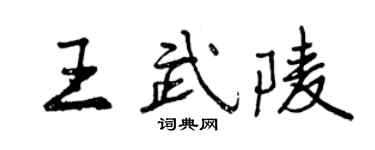 曾慶福王武陵行書個性簽名怎么寫