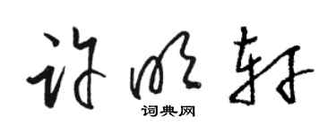 駱恆光許明軒草書個性簽名怎么寫