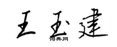 王正良王玉建行書個性簽名怎么寫