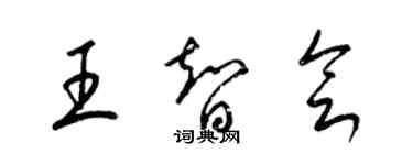 梁錦英王智會草書個性簽名怎么寫