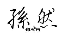 王正良孫然行書個性簽名怎么寫