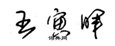 朱錫榮王寅暉草書個性簽名怎么寫