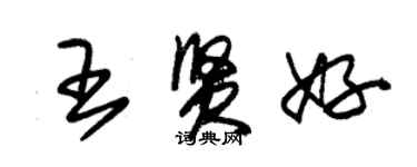 朱錫榮王賢好草書個性簽名怎么寫