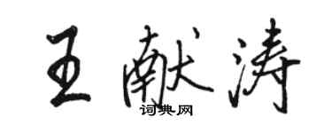 駱恆光王獻濤行書個性簽名怎么寫