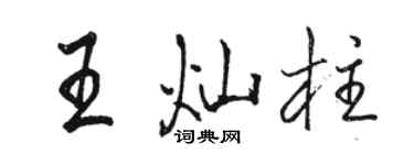 駱恆光王燦柱行書個性簽名怎么寫