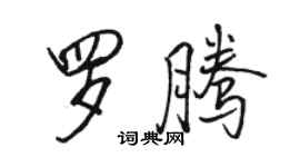 駱恆光羅騰行書個性簽名怎么寫
