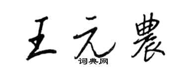 王正良王元農行書個性簽名怎么寫